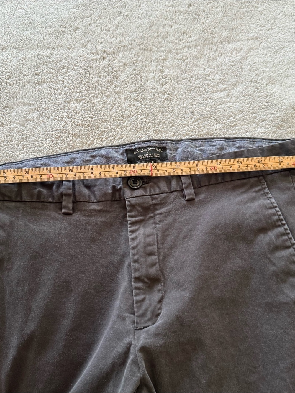 Banana Republic Fulton Skinny Chino Pants Gray 33x30 Stretch Slim Casual Mens - Picture 4 of 7